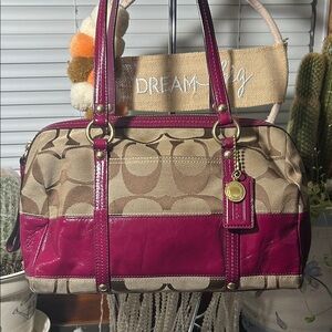 Coach Signature Stripe Shoulder Bag